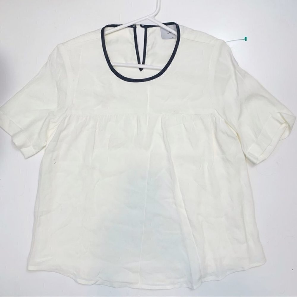 Loup Off White and Black Trim Short Sleeve Shirt